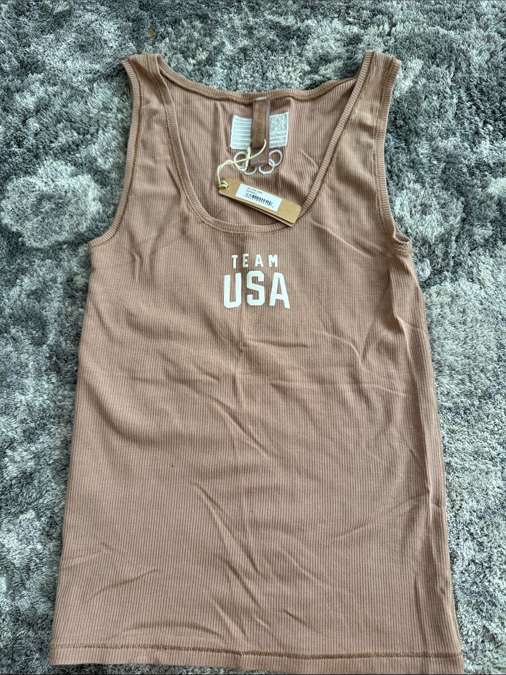 SKIMS Team USA Ribbed Tank Top - Tan